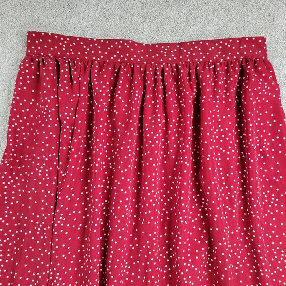 Shein Curve Womens Skirt 1XL Red White Polka Dot A Line Holiday Christmas Pleats - Picture 8 of 14